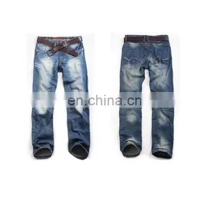 DiZNEW OEM Ripped 12 OZ Denim Custom Design no Brand Men Jeans thumbnail-4