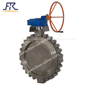 Wafer Lug Type High Performance Double Eccentric Butterfly Valve Worm Gear Box thumbnail-3