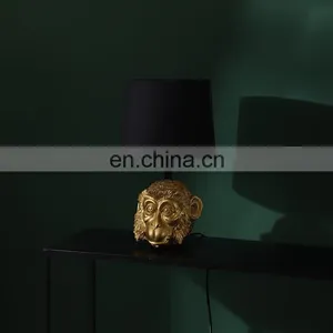 Novel Monkey Head Decoration European Antique Gold Retro Desk Lamps for Indoor thumbnail-2