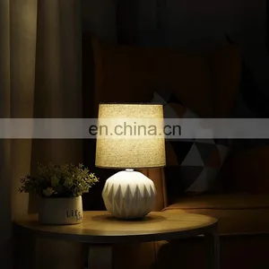 Nordic Office Restaurant Indoor Desk Lights Cheap Unique Modern Ball Shape Custom Matte White Table Lamps Ceramic thumbnail-4