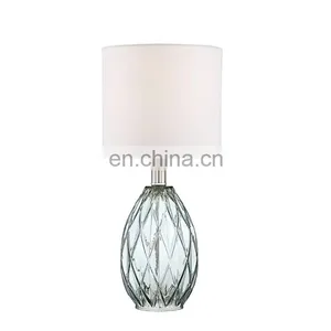 Nordic Sky Blue Elegant Modern Custom Restaurant Hotel Home Decor Cheap Glass Table Lamps With Logo thumbnail-1