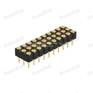 Dnenlink 2.54mm Pitch Triple RowH2.5mm Plane Contact Straight Female Header DIP Type PogoPin Header thumbnail-2