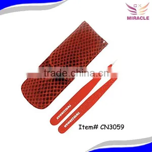 Metal Pincers Metal Eyebrows Tweezers Set in Pouch Stainless Steel Tweezers thumbnail-1