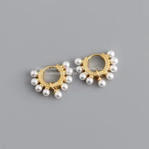 Pearl Circle Personality S925 Sterling Silver Earrings for Girls thumbnail-4