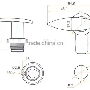 2015 FEILEI MS309-1 China Factory Sell Zinc Alloy High Quality Cabinet L Handle Lock Without Key Set thumbnail-4