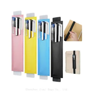Adjustable Elastic Band Pen Holder Notebook Pen Pocket Case PU Leather Marble Bookmark Pencil Sleeve Pouch for Book Notebook thumbnail-1