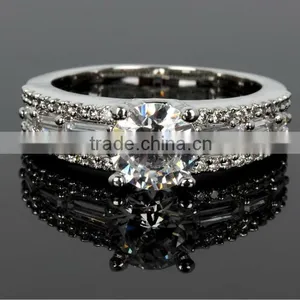 Jewelry Finding Top Quality Proposal Design Cubic Zircon Main Stone Engagement Ring thumbnail-4
