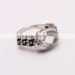WHITE TOPPAZ RING ,925 Sterling Silver Jewelry Wholesale,WHOLESALE SILVER JEWELRY,SILVER EXPORTER,SILVER JEWELRY FROM INDIA thumbnail-2
