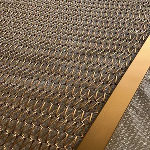 Custom-made Antique Brass and Bronze Decorative Metal Wire Mesh Woven Mesh, Stainless Steel 304/316 Cabinet Doors, Window Screens, and Furniture thumbnail-3