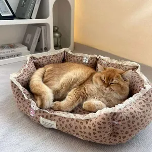 Round Cozy Donut Pet Bed for Small Dogs and Cats, Soft Fluffy Design thumbnail-2