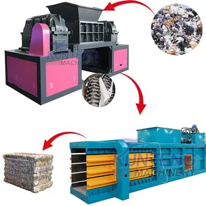 Double Axis Sofa Mattress Shredder Hydraulic Horizontal Solid Waste Baler EPC thumbnail-1