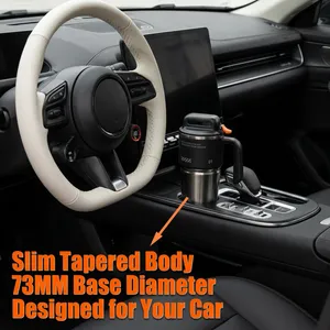 Large Insulated Tumbler 1000ml - One-Touch Flip Lid Stainless Steel Water Bottle for Car Holder Office, 12H Hot Cold Drinks thumbnail-4