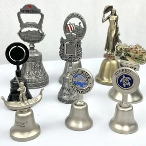 Wholesale Price Personalized Copenhagen Budapest Mascow Paris Madrid Stockholm Dublin Tourist Keepsakes Custom Metal Souvenir Bell Factory thumbnail-1