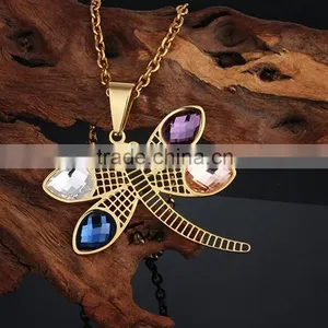 Stainless Steel Dragonfly Young Girl Earring Jewelry Set thumbnail-3