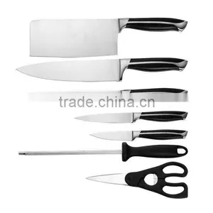 BLACK HANDLE STAINLESS STEEL 8PCS KITCHEN KNIFE SET thumbnail-2
