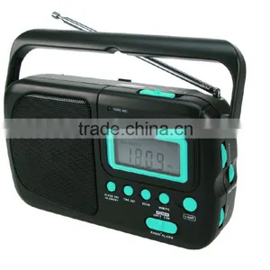 Best Seller Turquoise Portable AM FM Digital Clock Radio thumbnail-2