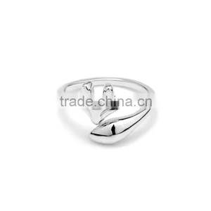 2016 Latest Woman Femal Fine Jewelry Animal Fox Shape Silver Ring Design thumbnail-2