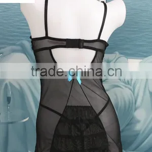 2016 Hot Sexy Mesh Transparent Lingerie Babydoll /nightywear/night Dress thumbnail-3