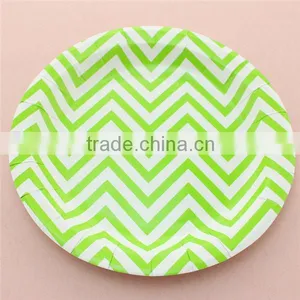Party Products Supply 9 Inch Chevron Paper Plate Paper Dish 6 Colours thumbnail-1