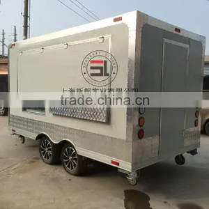SILANG SL-6S White Biaxial Food Truck Multi-function Mobile Food Trailer Used Food Trucks thumbnail-5