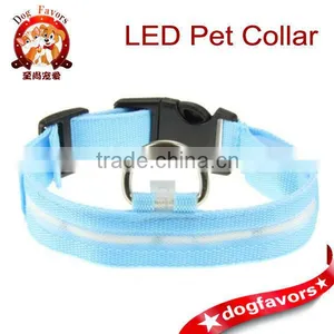 NEW Dog Personalized LED Light Nylon Pet Flashing Glow Nylon Collar Blue thumbnail-1