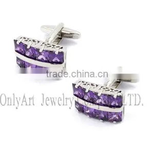 CZ Pave Setting Cufflinks Custom Design 925 Sterling Sliver Cufflinks thumbnail-6