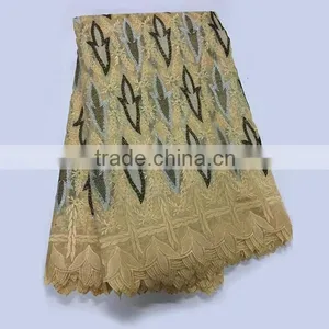 Made in China Nigerian Embroidered Lace Fabric Wholesale thumbnail-1