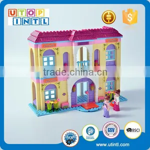 Educational Kids Interlocking Sweet Villa Building Block Toy Set for Girl thumbnail-2