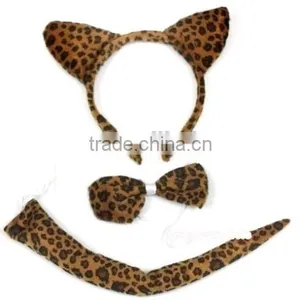 Halloween Costume Leopard Print Headband Tie Tail Set H-1510 thumbnail-1