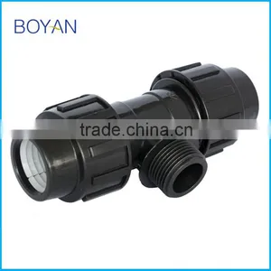 Drainage Products Plastic Pipe Fitting Black pp Compression Male Tee thumbnail-2