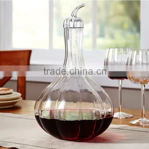 Sodalime High Quality Large Pumpkin Wine Decanter With Stopper Customized Size and Shape thumbnail-1