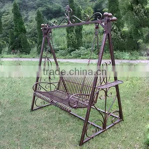 Antique Metal Long Swing Hanging Chair for Indoor Outdoor Decoration thumbnail-4