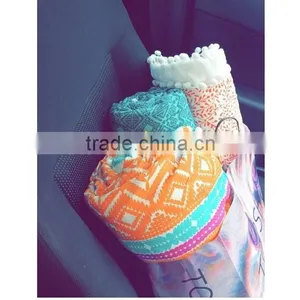 1500mm Wholesale Large Promotional Custom Printing Round Beach Towelsl With Pom-pon for Kids for USA/Australia Market thumbnail-1