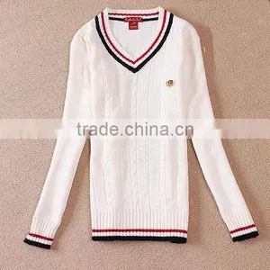 Deep v Neck School Formal Cashmere Wool Sweater 2016 Spring, Kids Long Sleeve Pullover thumbnail-3