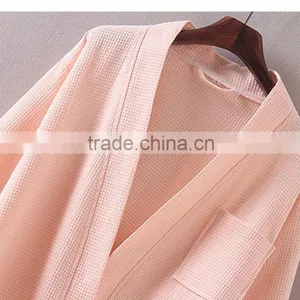 New 2016 Plus Size Waffle Cotton Male Bathrobes Men Pajamas With Belt Mat Braid Elegant Bathroom Spa Men Robe thumbnail-5