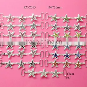 Stock Hot Selling Factory Price Colorful Starfish Rhinestone Connector for Headband/hairwear(RC-2015) thumbnail-1