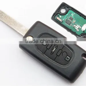 High Quality Citroen C3 C4 C5 Remote Key for Citroen 407 3 Button Flip Car Key Trunk Button CE0523 ID46 Chip 433Mhz thumbnail-1