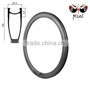 700C 50mm Deep Carbon Rims China Clincher Tubeless, Aero Carbon Rims China 20.5mm / 23mm / 25mm Width Bicycle Rims thumbnail-5