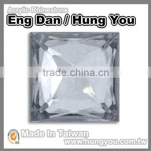Made in Taiwan Lustrous Square Shaped Point Back Imitation Plastic Gemstones thumbnail-5