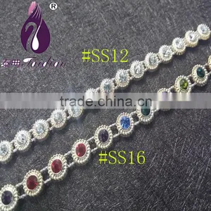 Gold UV Electroplating Diamond Trimming. Crystal Rhinestone BandingSS12 Rhinestone Banding . Wholesale thumbnail-1