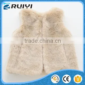 Kids Clothes, Light Pink Fur Vest Sale, Factory Rabbit Fur Vest thumbnail-1
