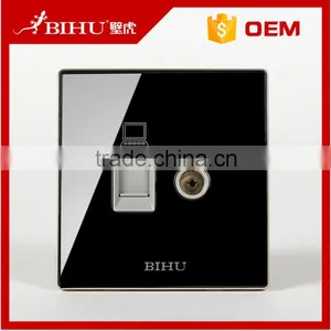 BIHU Brand High Quality Crystal Black Telephone Data Outlet Socket Rj45 Rj11 Plug thumbnail-4
