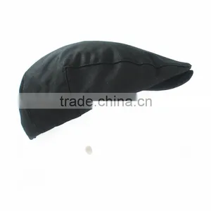 Black Cotton Custom Design Beret Hats Cap for Men thumbnail-3