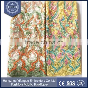New Products English Tulle Lace Fabric African Embroidery Stone for Bridal Dress thumbnail-5