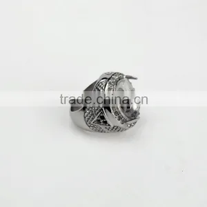 New Product Design 2015 Stainless Steel Indonesia Titanium Ring for Gemstone thumbnail-1