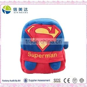 Hot Sell Two Styles Superman Cartoon Soft Plush Backpack Bag thumbnail-1