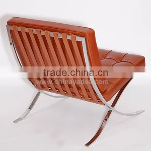 European Style Premium Aniline and Italian Leather Barcelona Lounge Chair thumbnail-6
