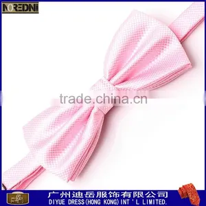 Hot Sale Pink Bow Tie Clip on Woven Bow Tie for Men thumbnail-1