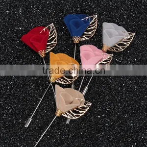Wholesale Handmade Colorful Lapel Flower Pin/ Brooch Pin for Wedding Party Accessories thumbnail-1