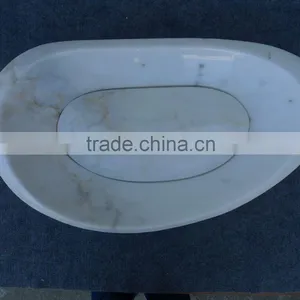 Guangxi White Marble Vessel Sink thumbnail-1